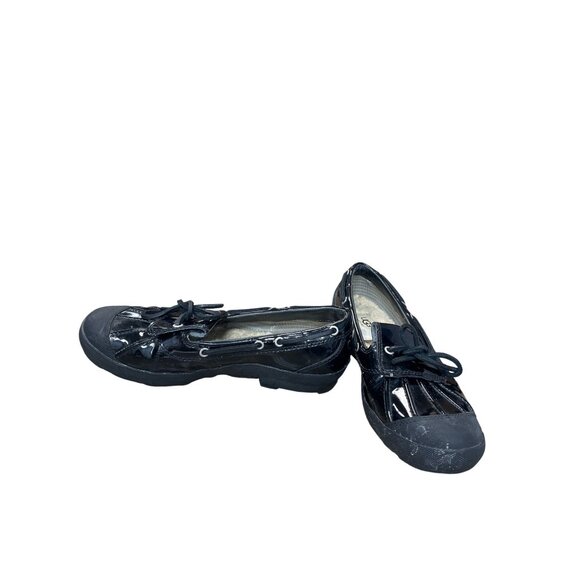 UGG Ashdale Black Patent Leather Sheepskin Rain Duck Shoes Sz 8 SKU 9488 - Picture 2 of 16